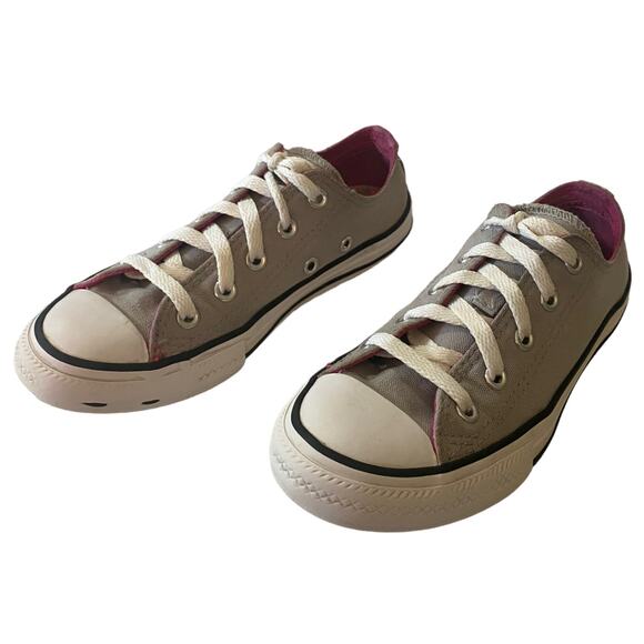 Converse All Star Kids Gray & Pink Sneakers Size 1 - Picture 1 of 8